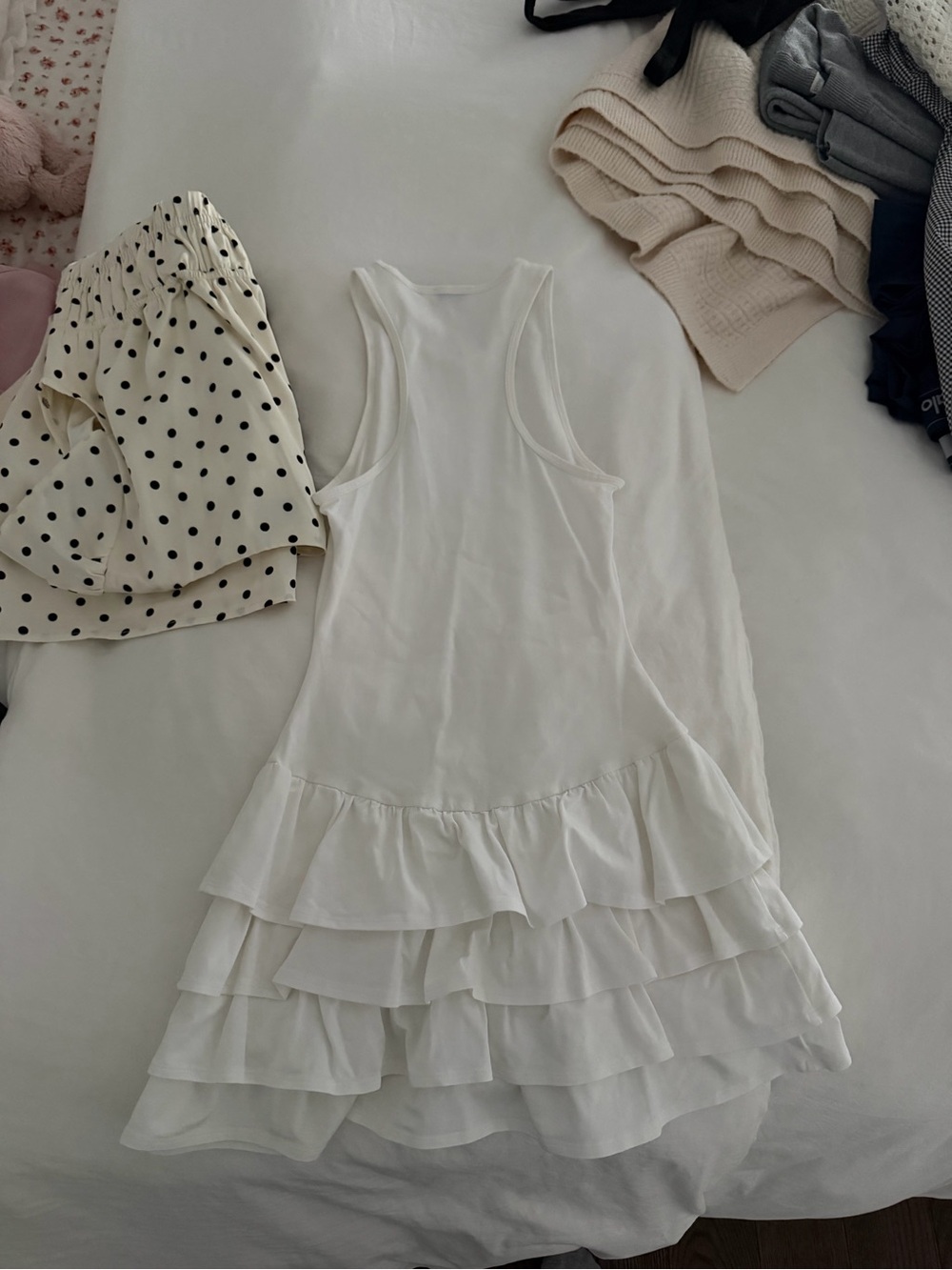 Aritzia White Sleeveless Ruffle Hem Dress - Picture 4 of 4